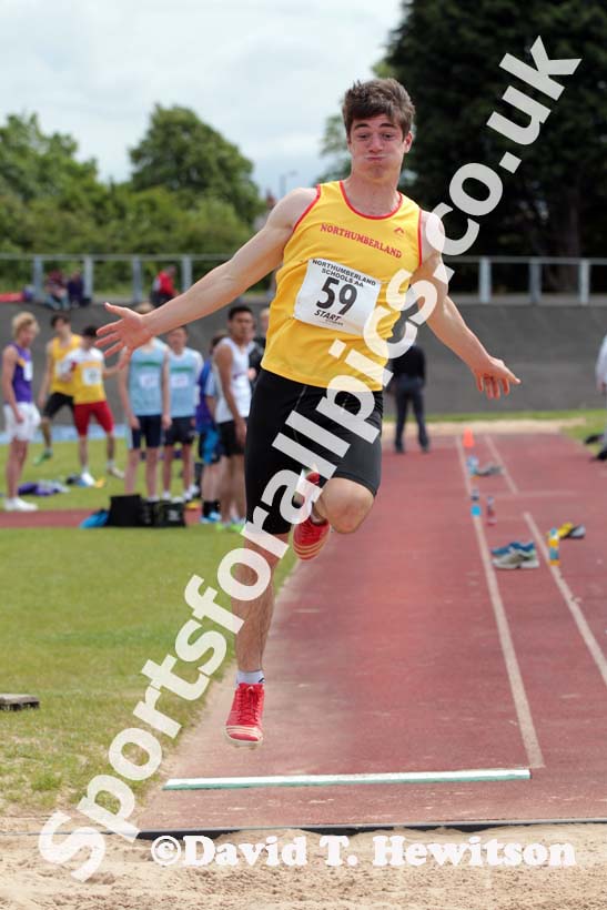 Long jump at the Annual Inter-Counties Schools, Cleveland v Cumbria v Durham v Northumberland at Claireville Stadium, Middlesbrough